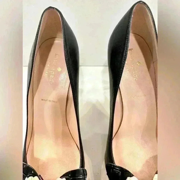 Kate Spade Laurie Black Leather Butterfly heels (Size 7.5) - Picture 3 of 9